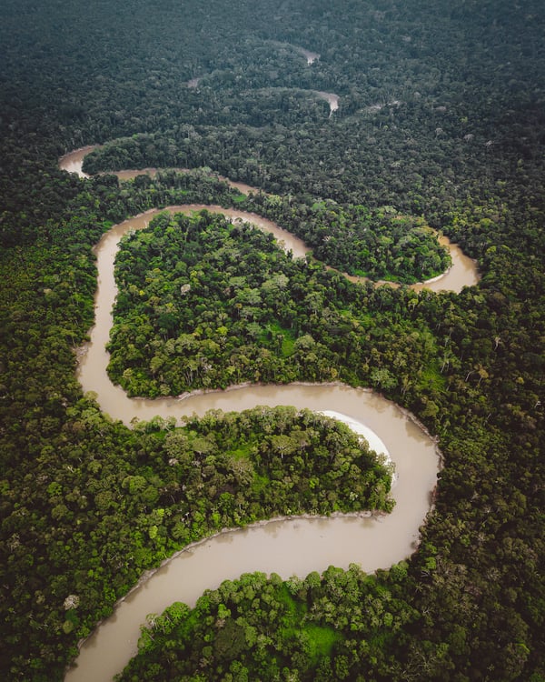 Aerial Of Ecuadorian Amazon River Basin