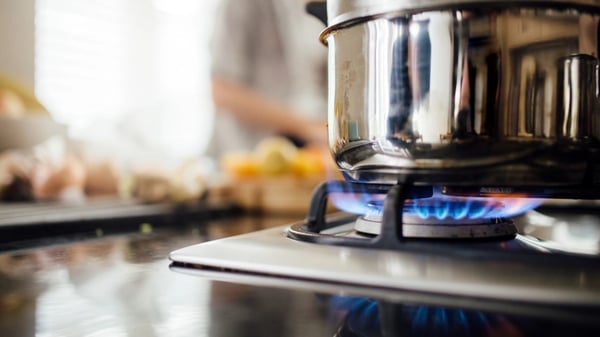 Kettle boiling on a gas hob